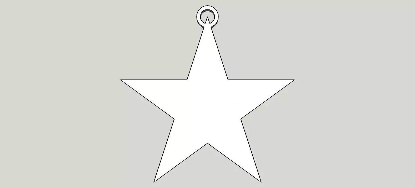 Christmas tree ornament star 3D print model_0