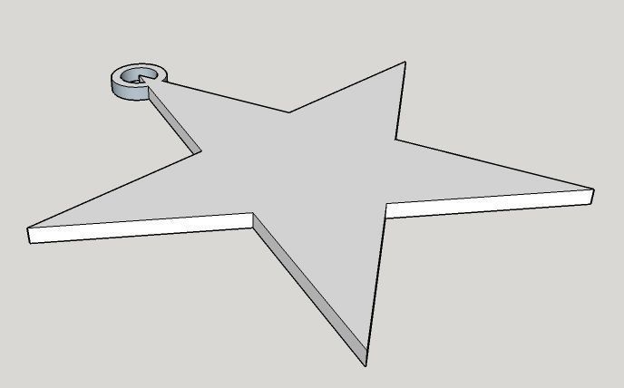 Christmas tree ornament star 3D print model_1