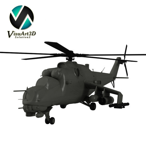 Helicopter Mil Mi24 Hind 3D model