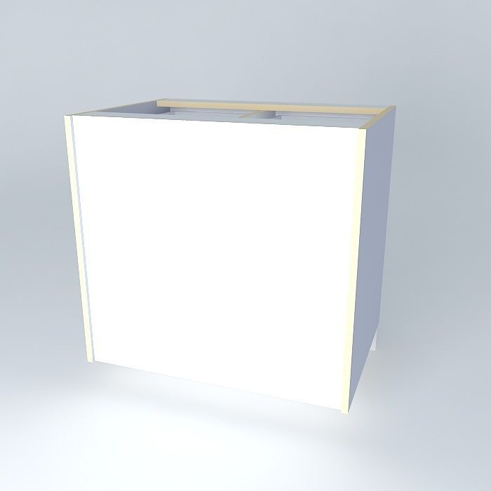 B2D2D kitchen cabinet with two drawers Free 3D model_1