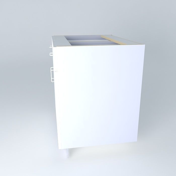 B2D2D kitchen cabinet with two drawers Free 3D model_2