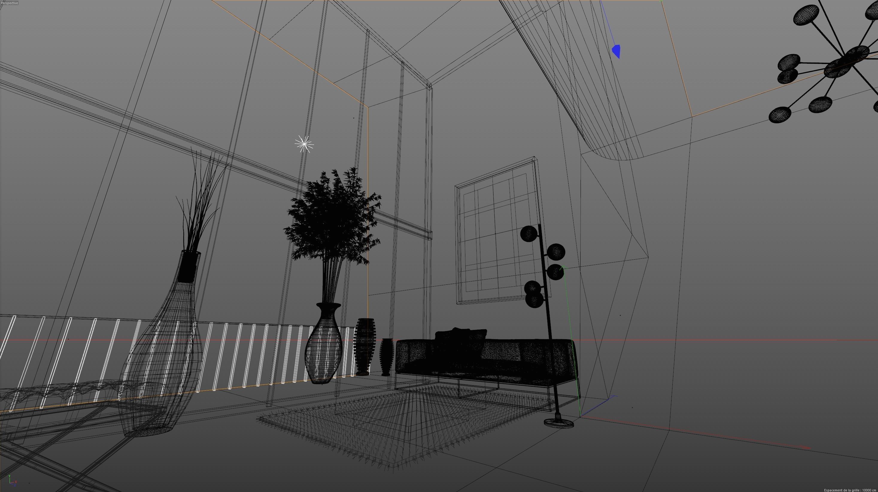 Modern Loft Living room interior 3D Model  Low-poly 3D model_4