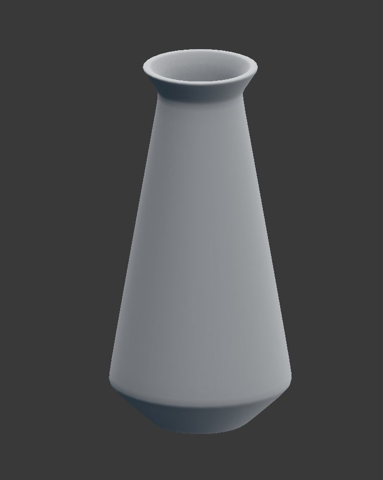 Modern White Vase 3D model_4