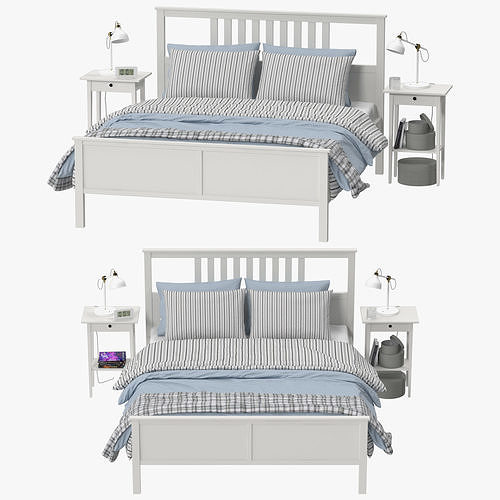 hemnes bed with headboard and footboard 3D model