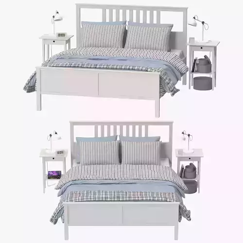 hemnes bed with headboard and footboard 3D model