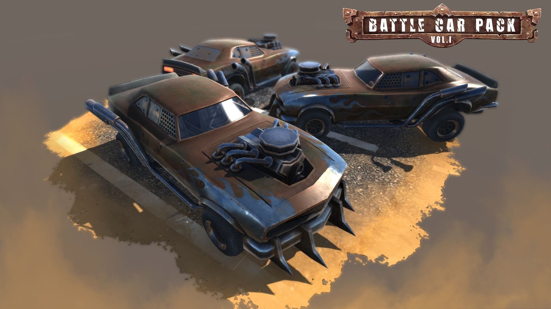 Battle Car Pack Volume One Low-poly 3D model_3