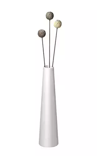 White Vase with Dried Flowers