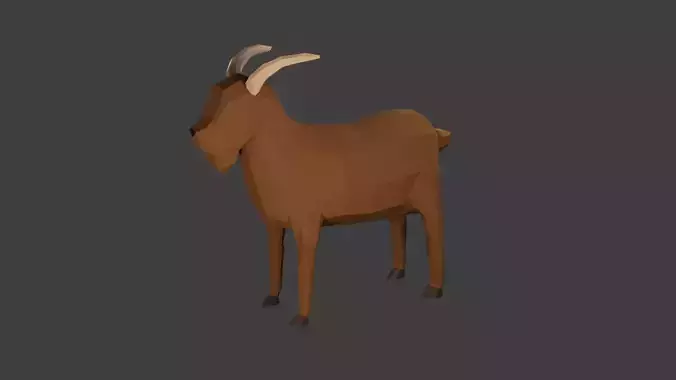 Goat 3D Model Low Poly Game Ready Blender