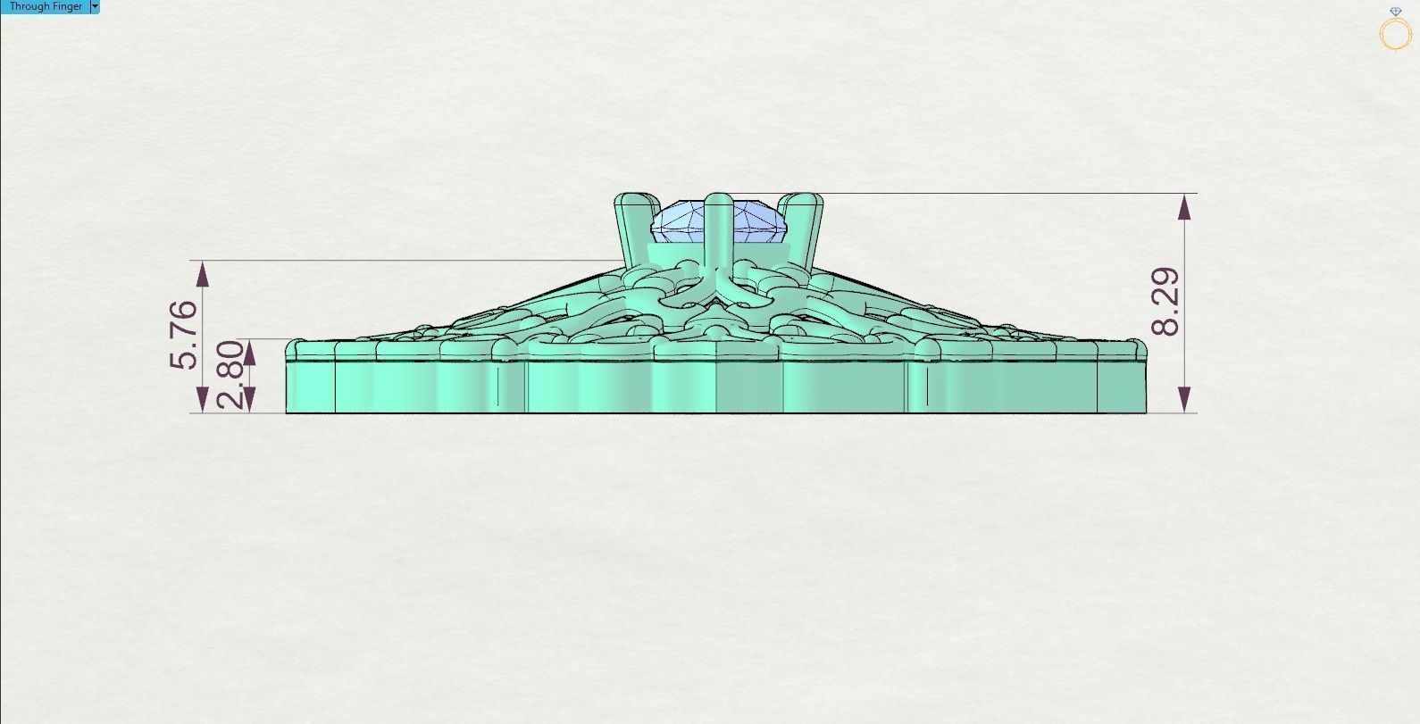 Pendant egyptian filigree with sapphire 3D print model_8