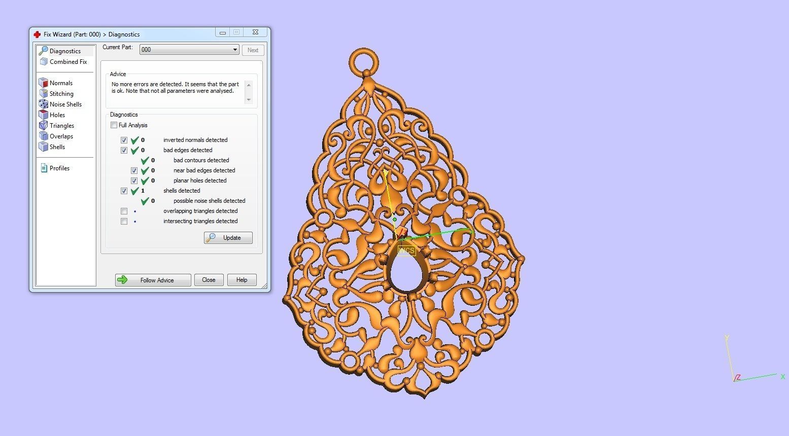 Pendant egyptian filigree with sapphire 3D print model_12