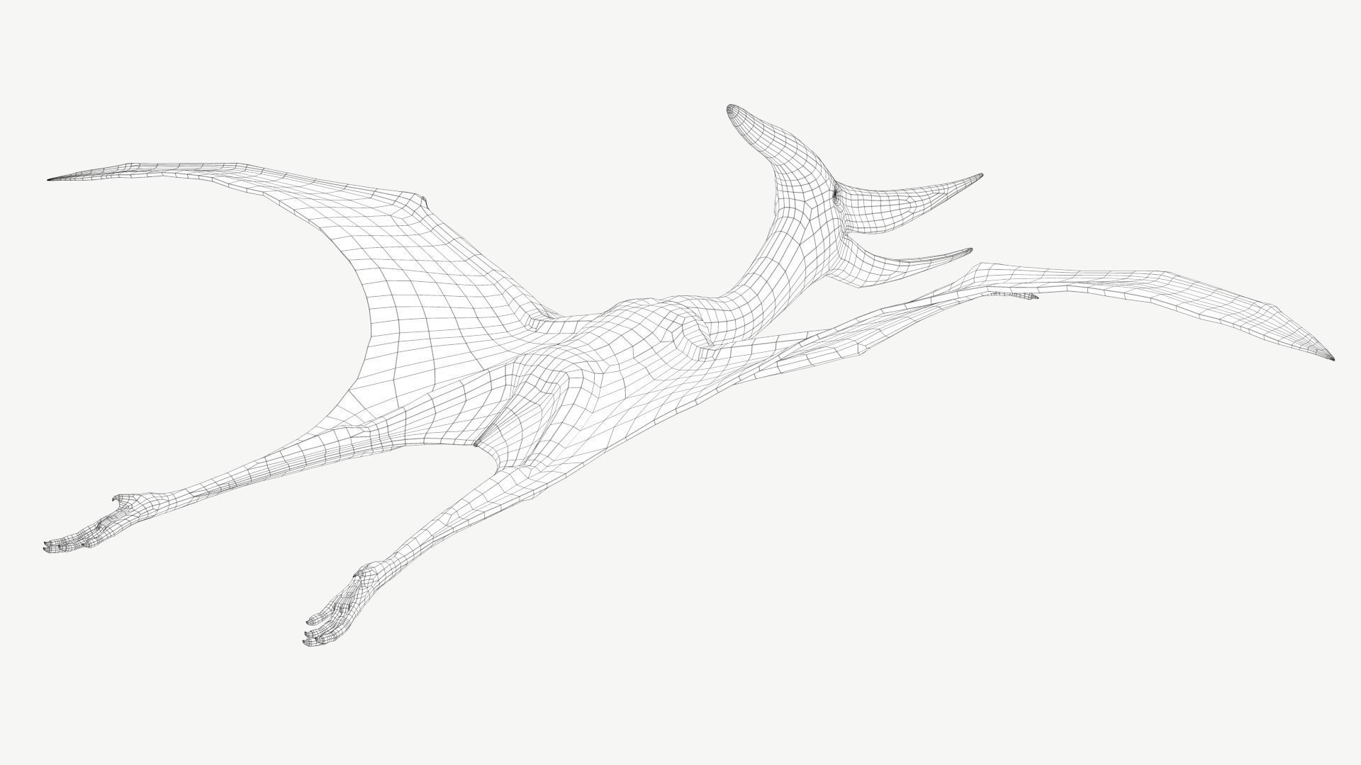 Pteranodon dinosaur Low-poly 3D model_6