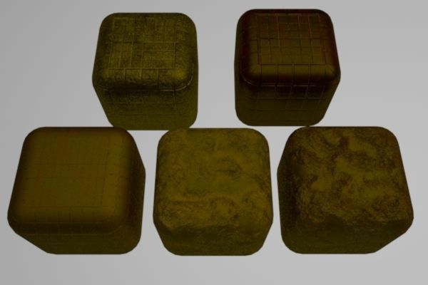 Gold Materials Pack 1 for C4D R20 3D model_1