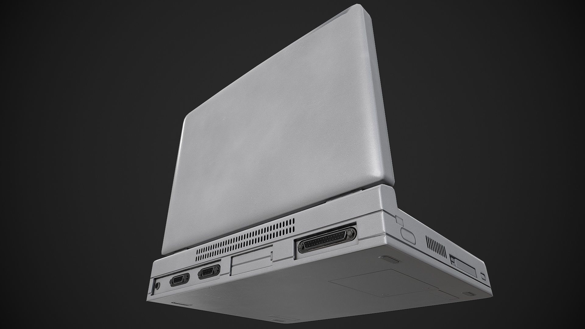 Old Laptop Low-poly 3D model_4