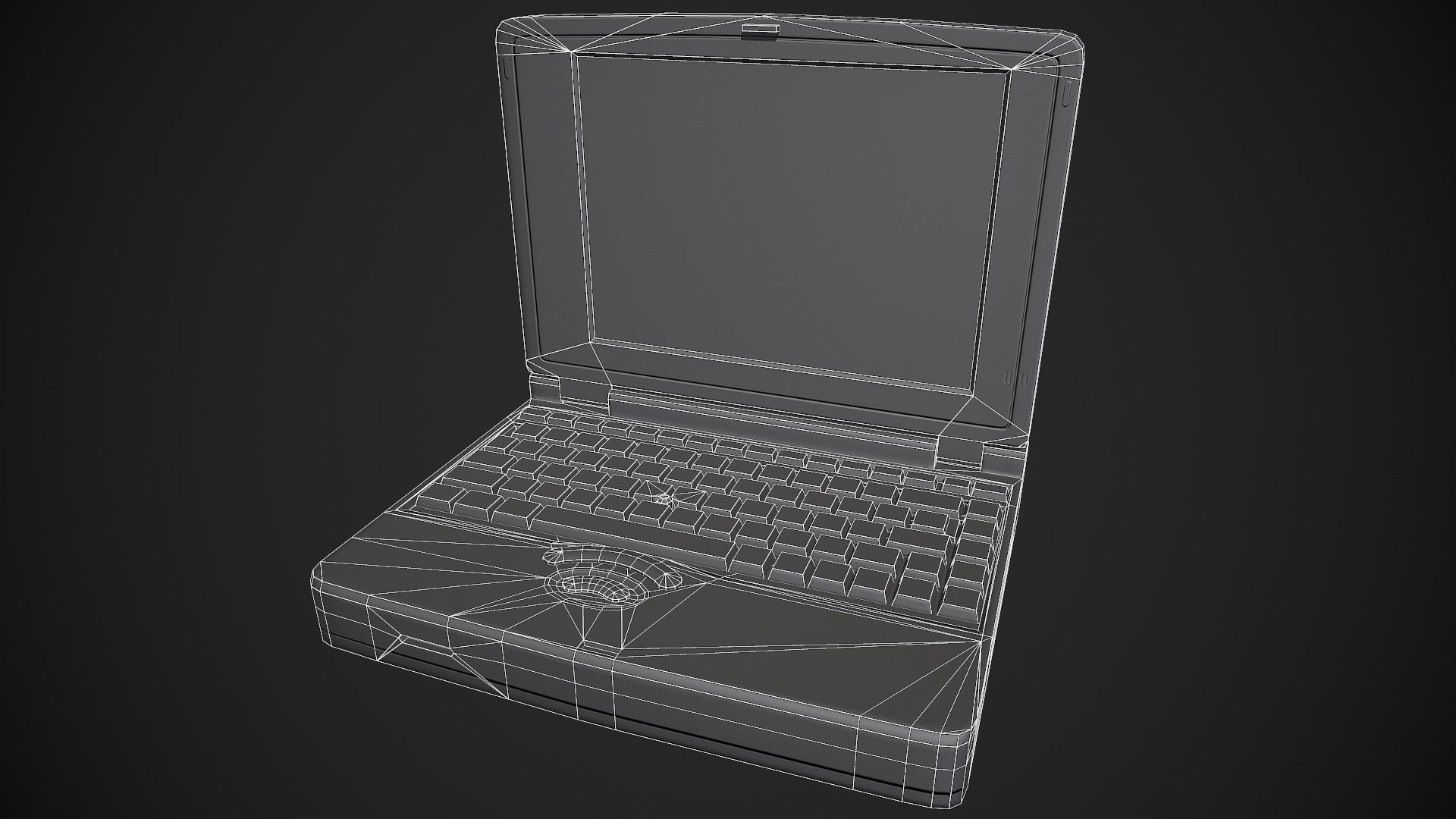 Old Laptop Low-poly 3D model_8