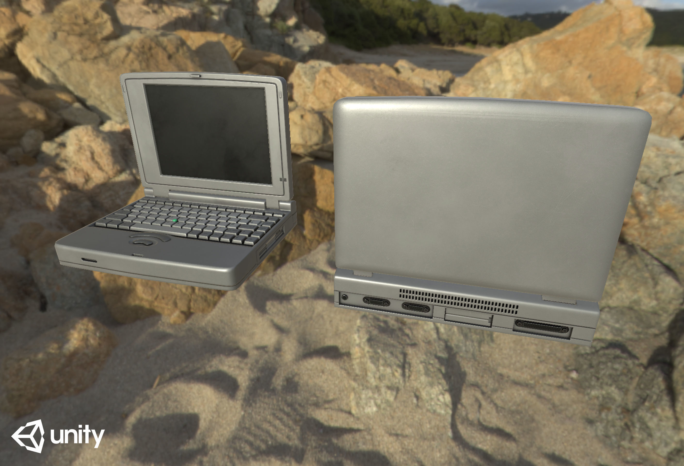 Old Laptop Low-poly 3D model_12