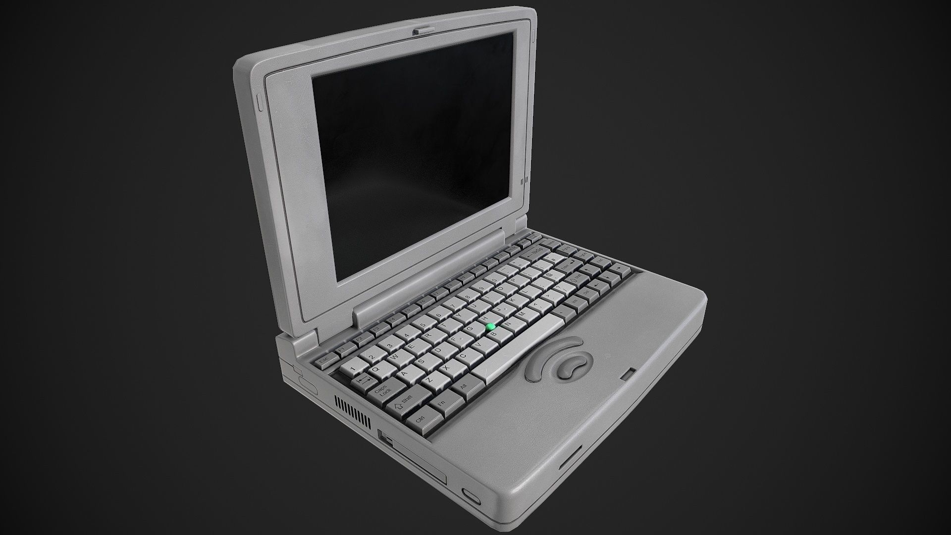 Old Laptop Low-poly 3D model_3