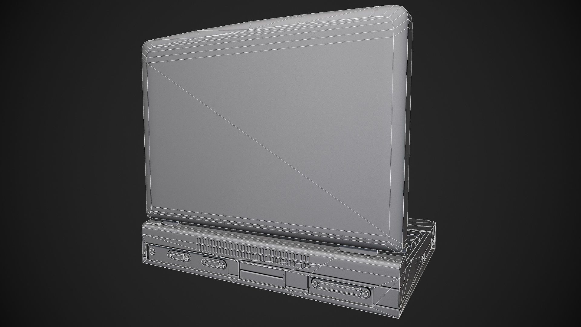 Old Laptop Low-poly 3D model_10