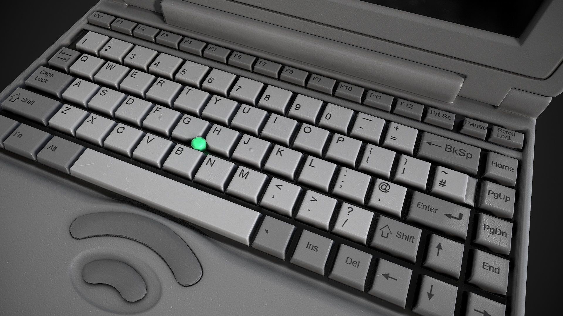 Old Laptop Low-poly 3D model_7