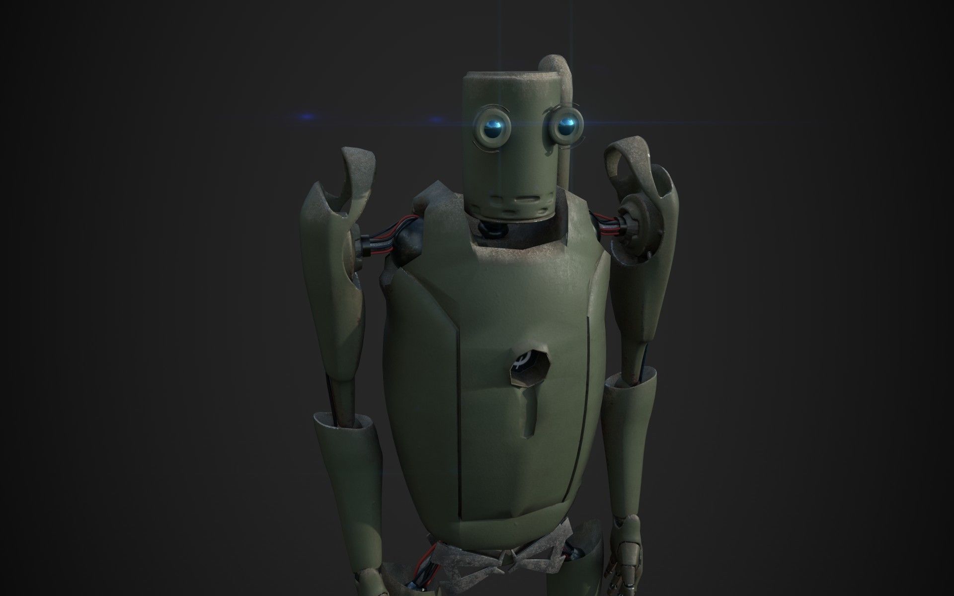 Sci-Fi Android  Low-poly 3D model_3