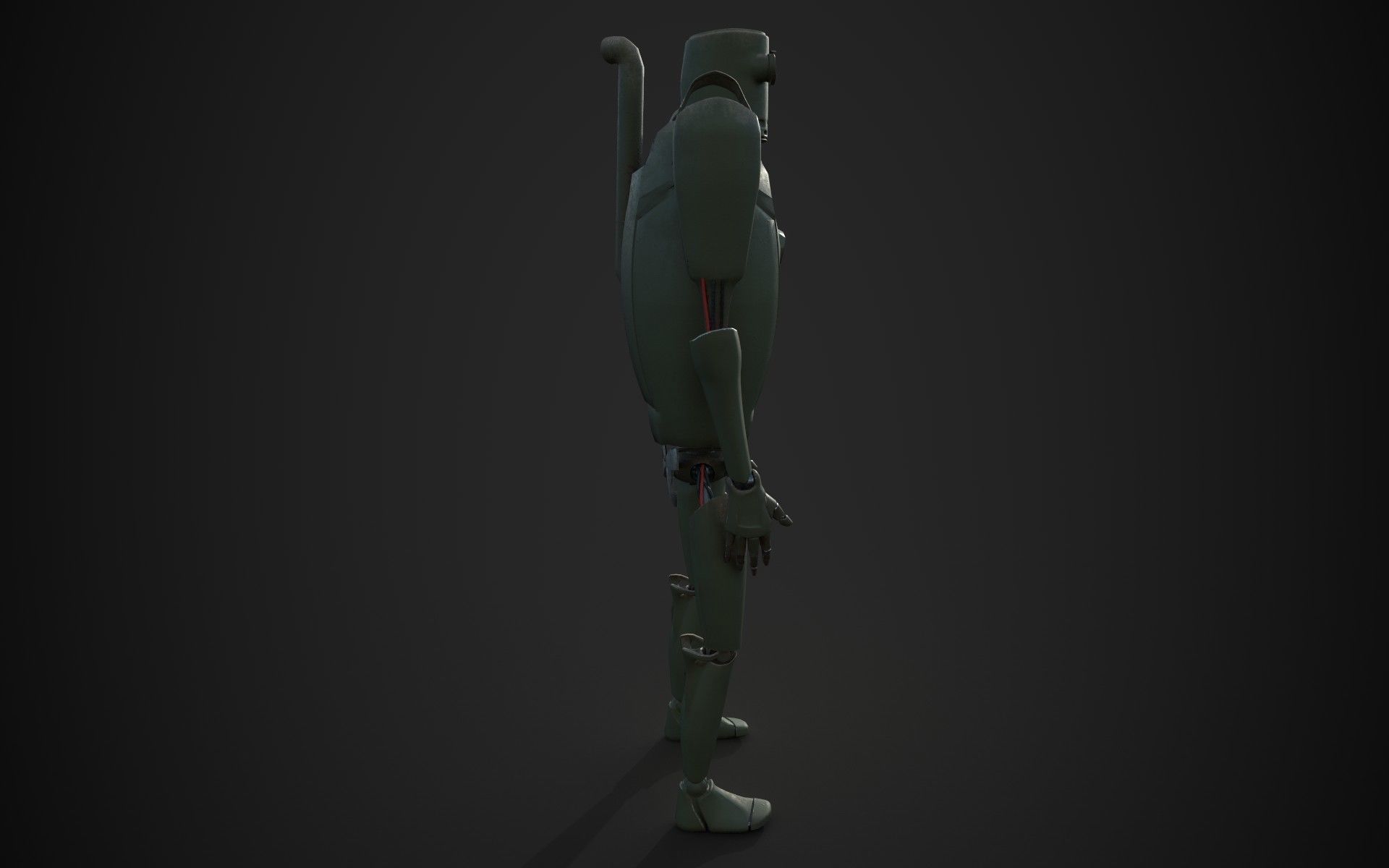 Sci-Fi Android  Low-poly 3D model_4