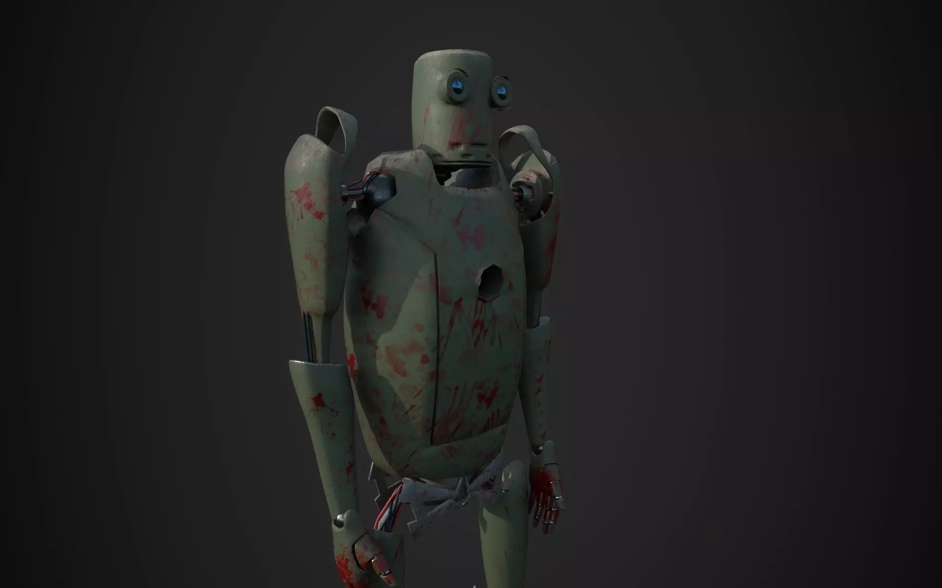Sci-Fi Android  Low-poly 3D model_0