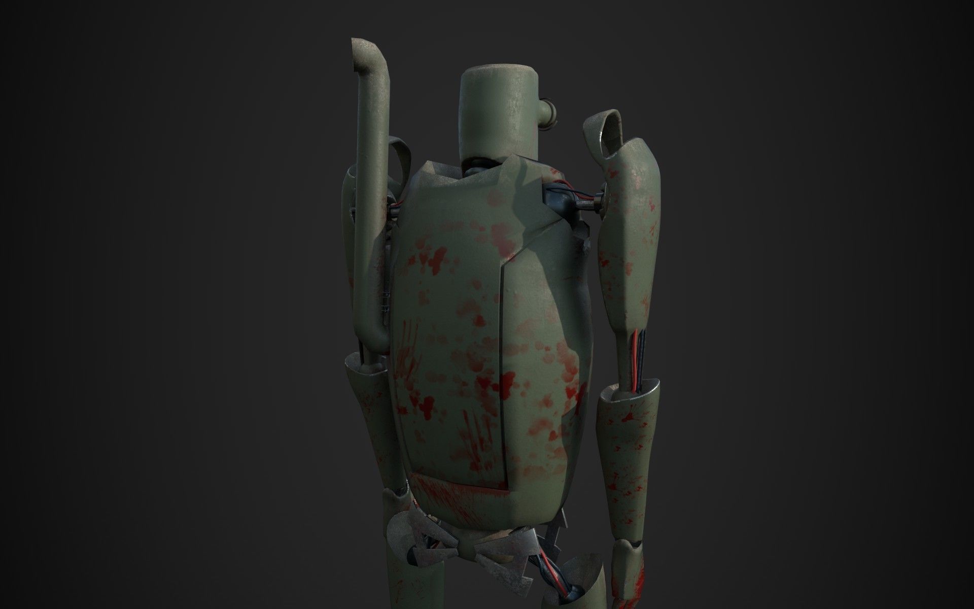 Sci-Fi Android  Low-poly 3D model_1