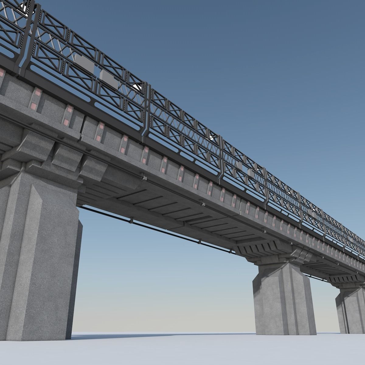 Sci fi Bridge 3D model_1
