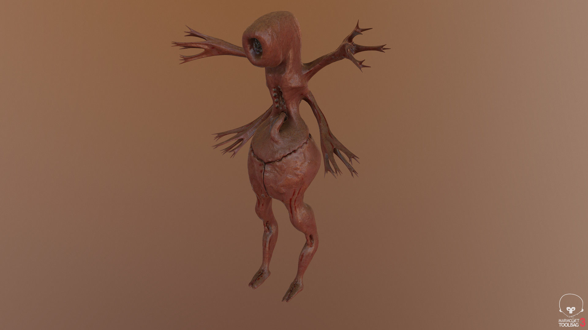 Leecher Monster Low-poly 3D model_2