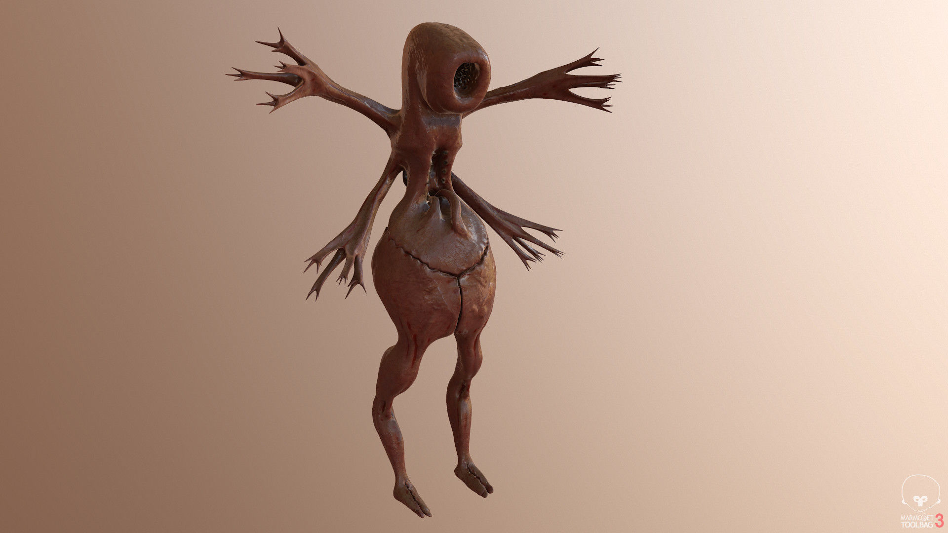 Leecher Monster Low-poly 3D model_1