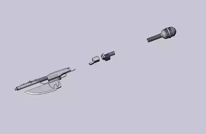 Star Wars Vibro Axe Assembly Models 3D print model