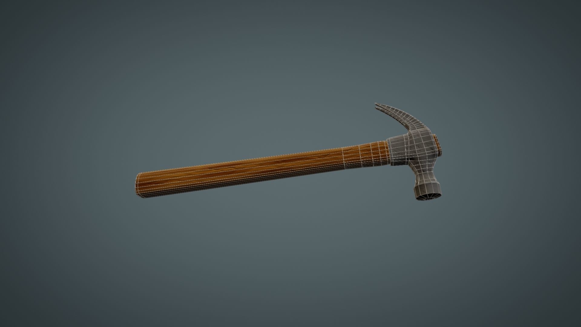 Hammer axe Low-poly 3D model_7