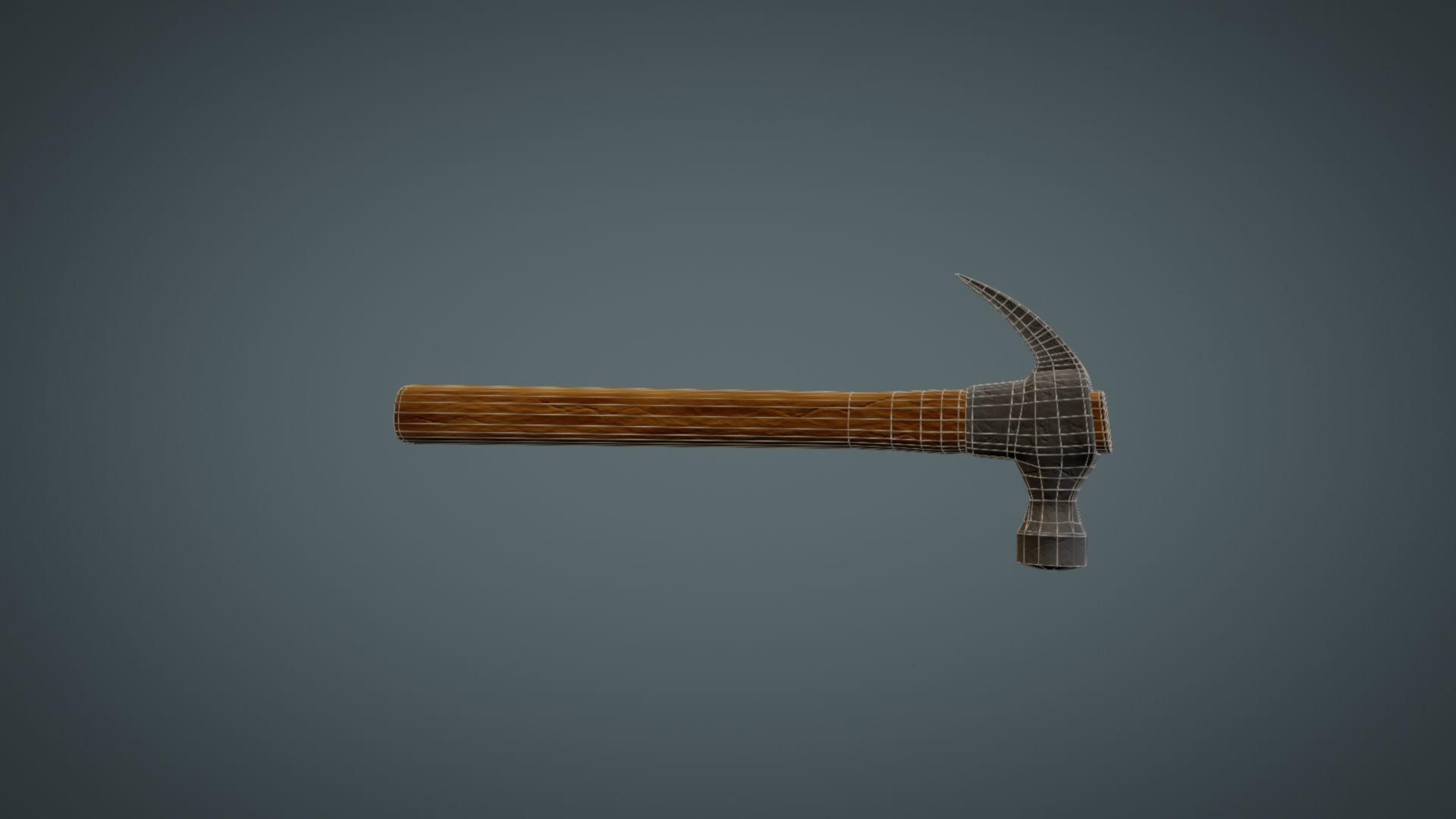 Hammer axe Low-poly 3D model_6