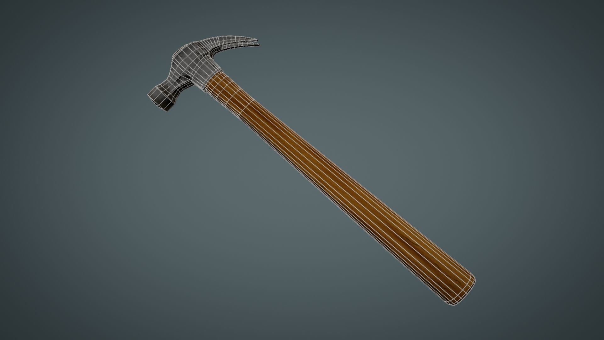 Hammer axe Low-poly 3D model_3