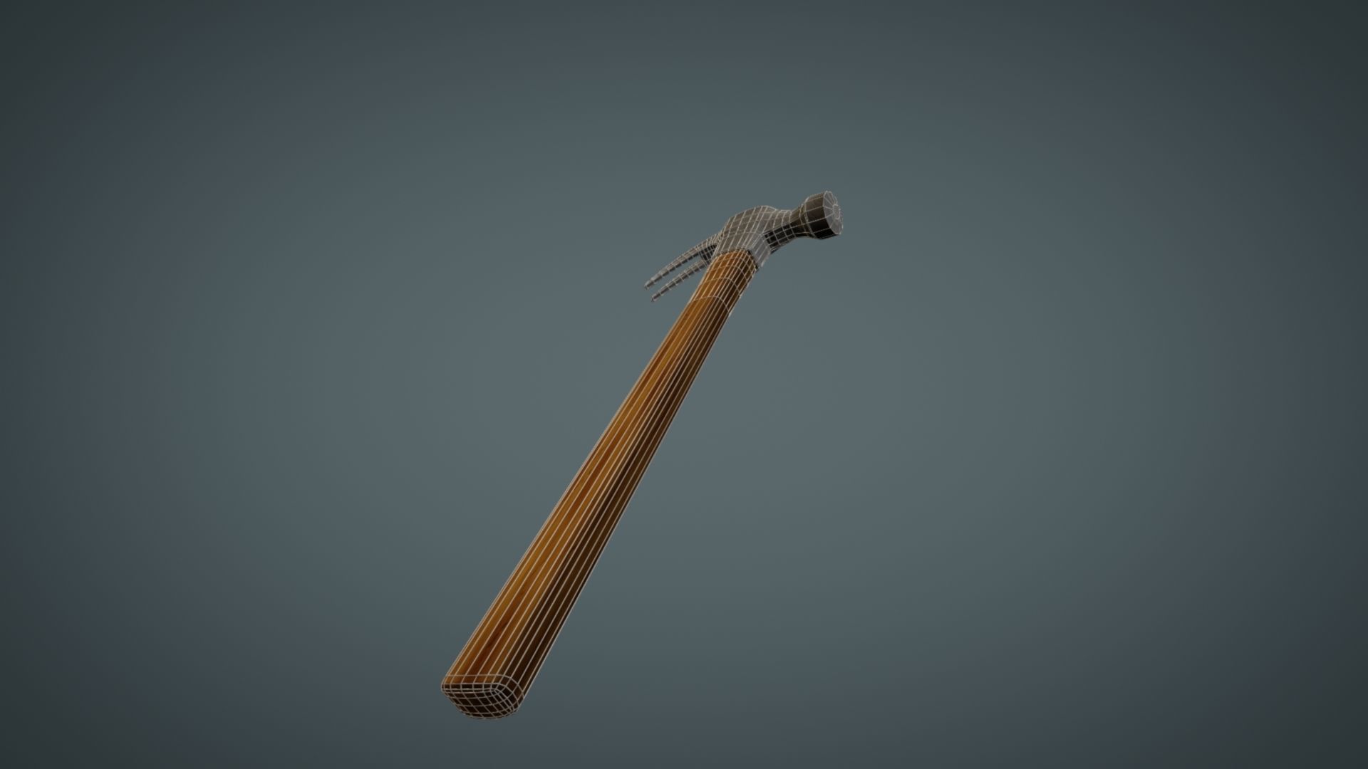 Hammer axe Low-poly 3D model_10