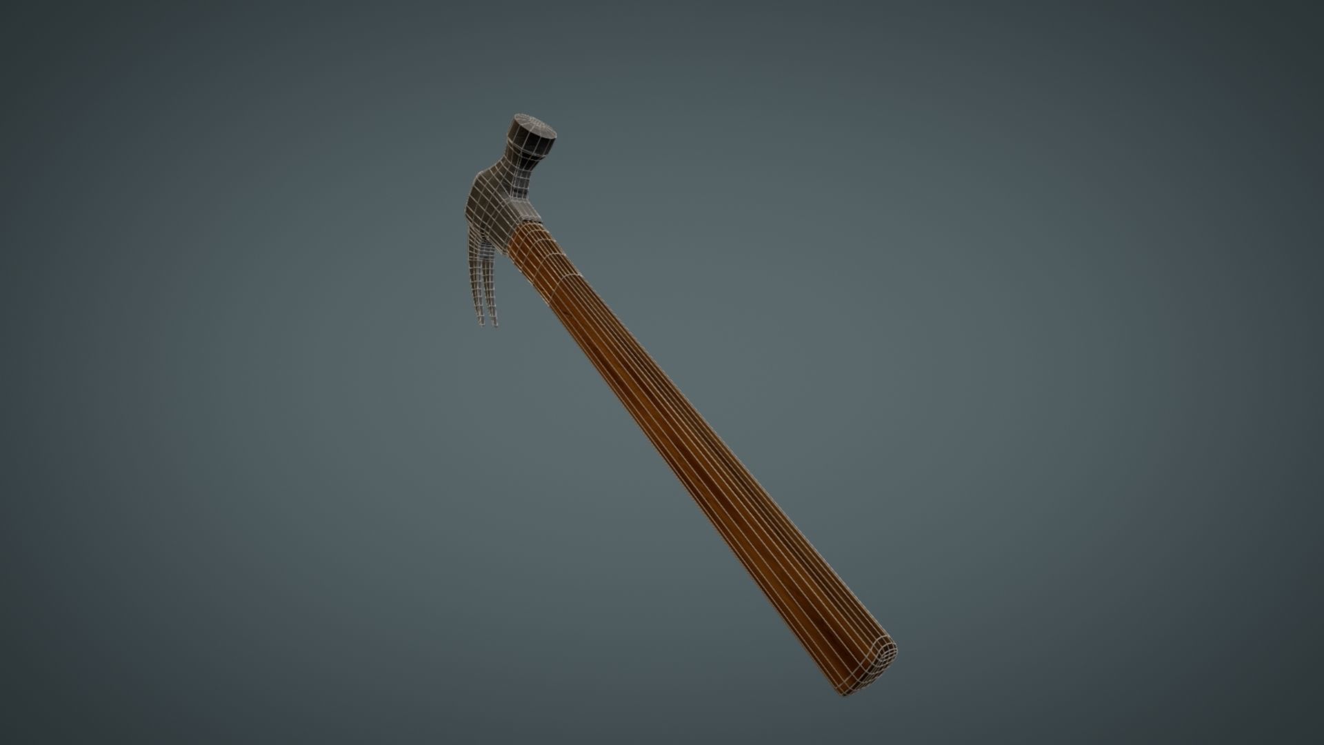 Hammer axe Low-poly 3D model_12