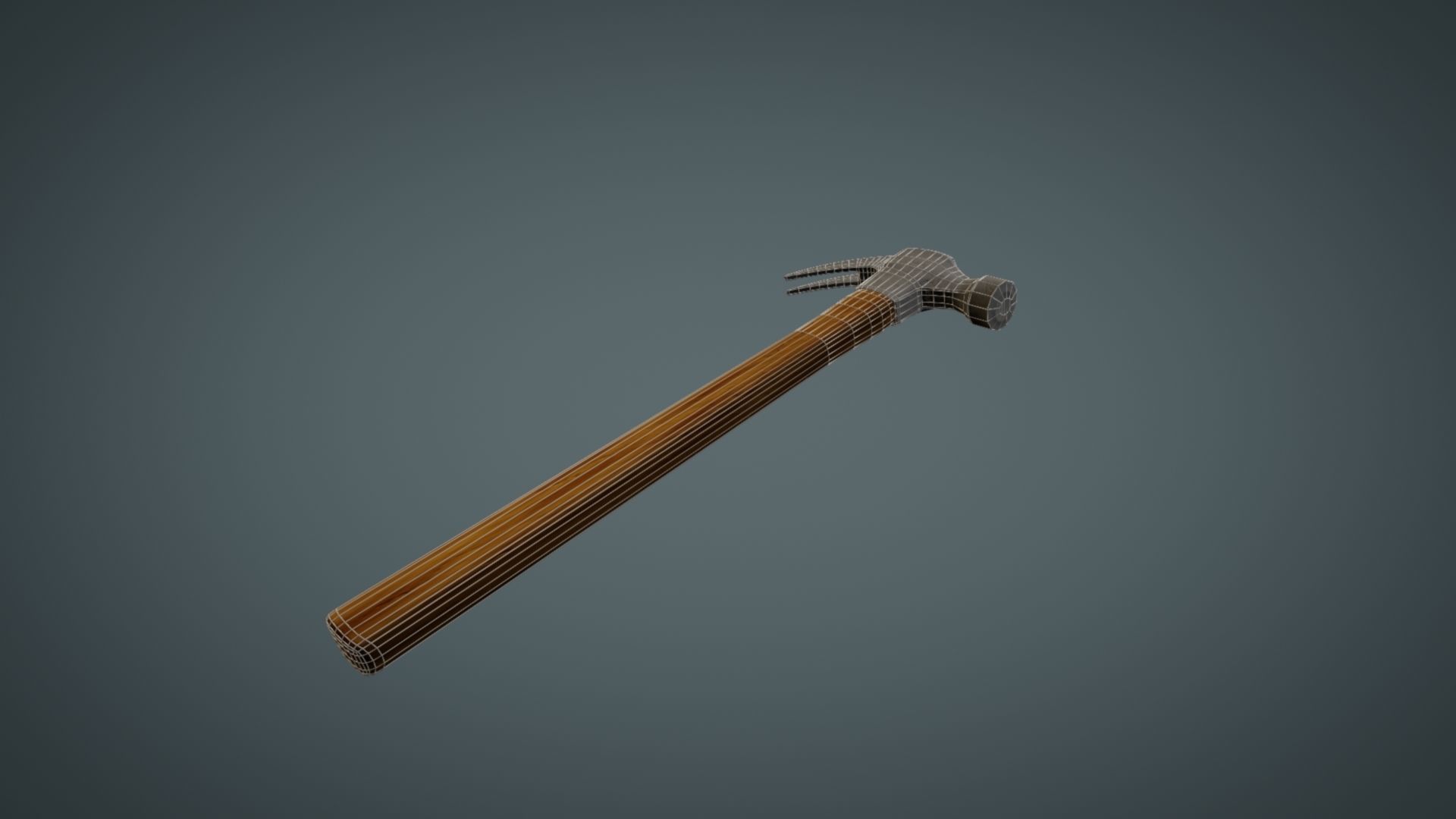 Hammer axe Low-poly 3D model_9