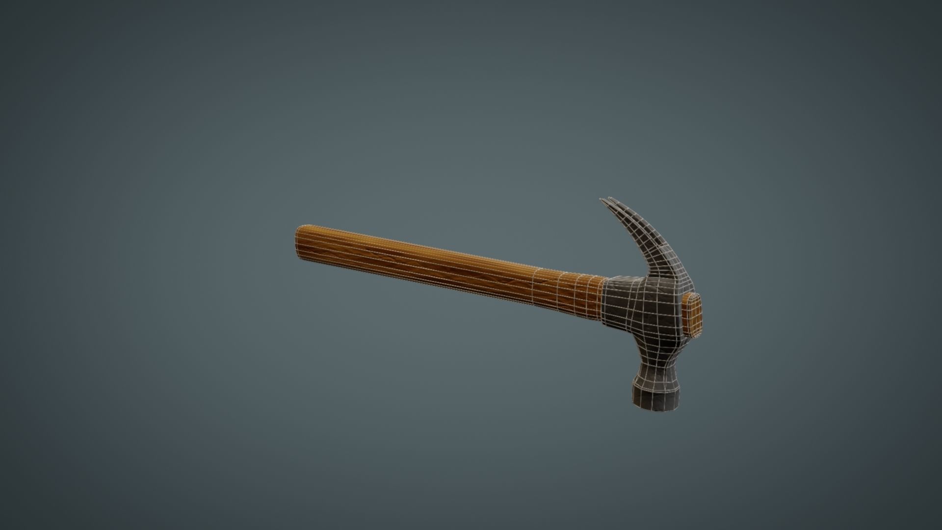 Hammer axe Low-poly 3D model_4