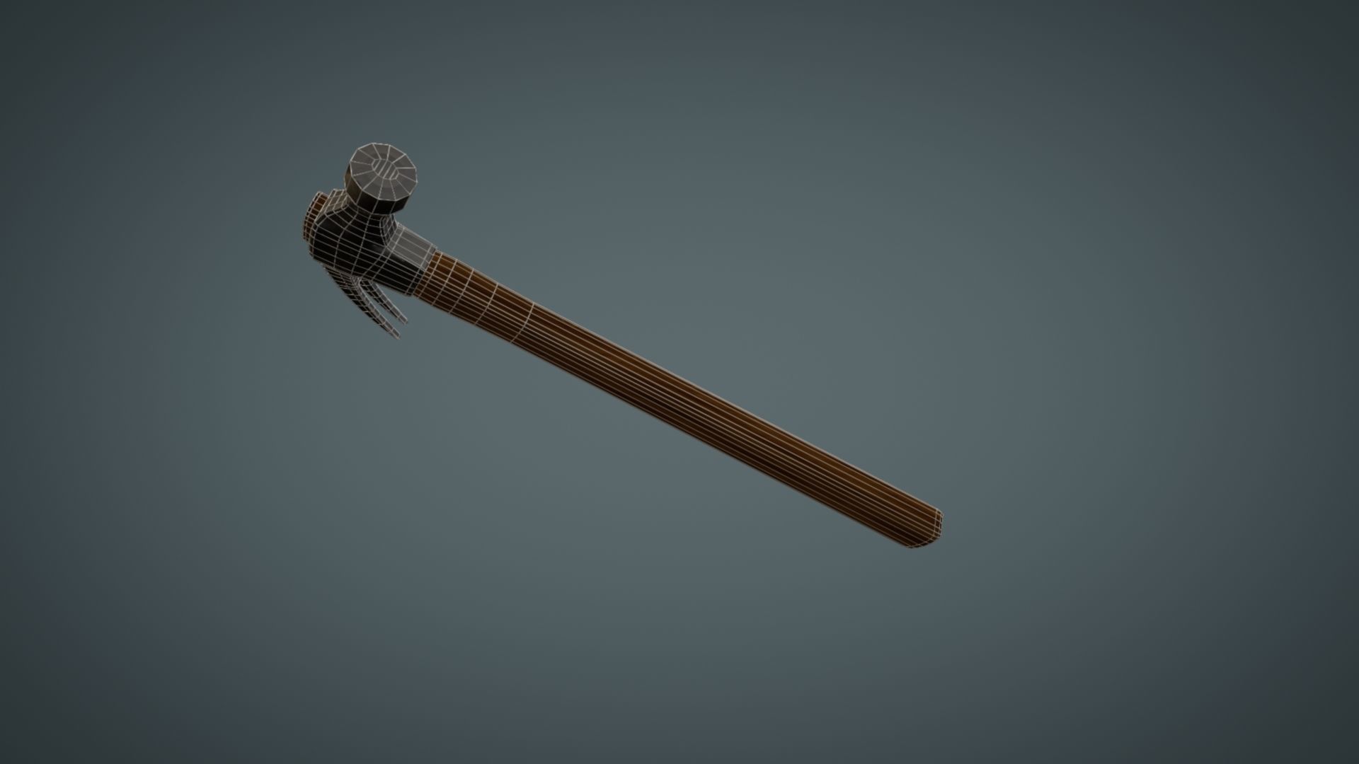 Hammer axe Low-poly 3D model_14