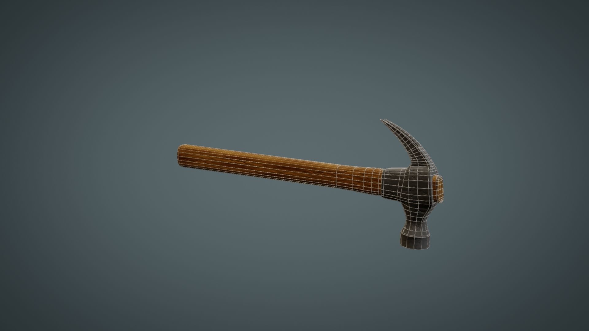 Hammer axe Low-poly 3D model_5