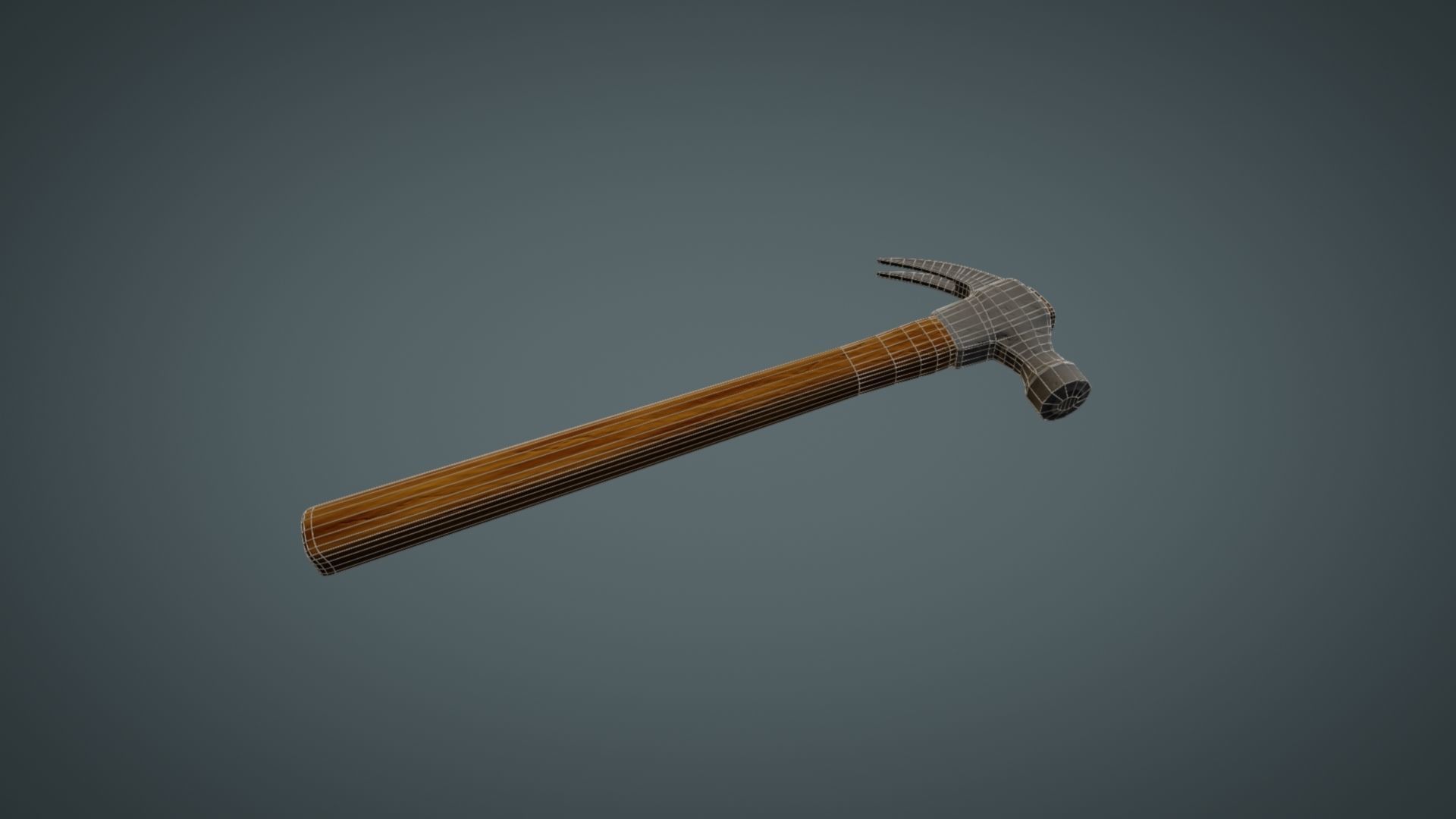 Hammer axe Low-poly 3D model_8