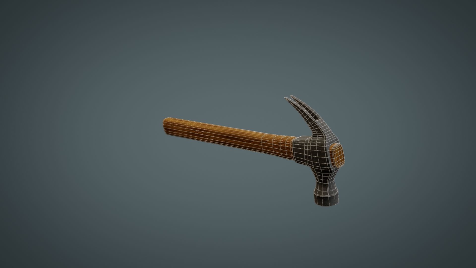 Hammer axe Low-poly 3D model_19