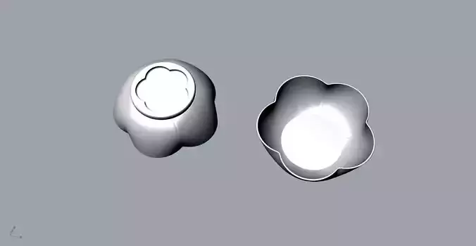 Children Plum flower ceramic bowl  3D model