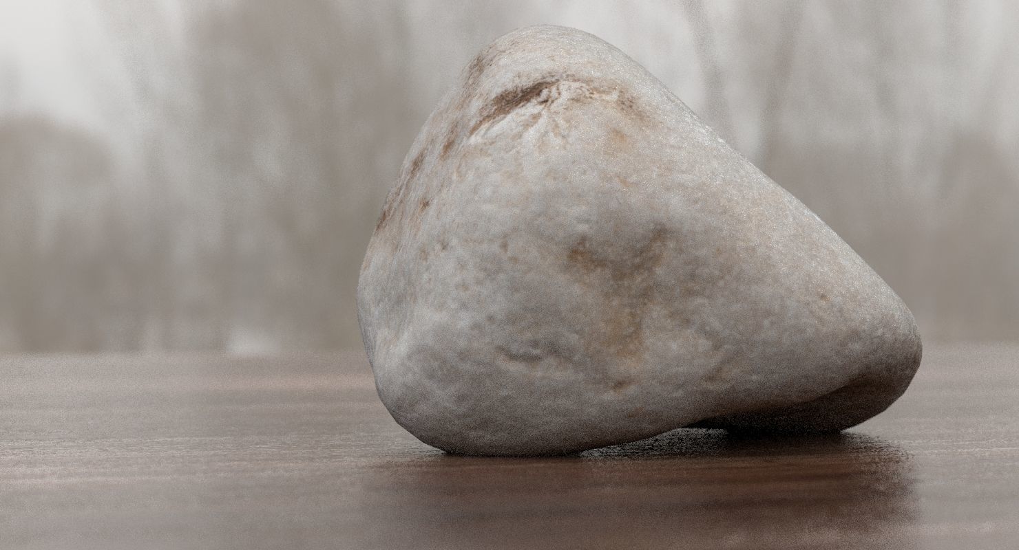 Limestone Pebble 3D model_2