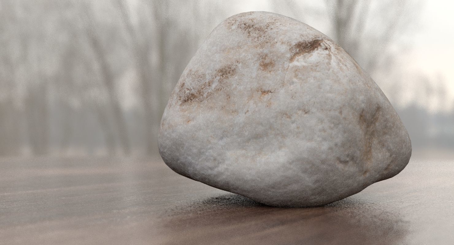 Limestone Pebble 3D model_1