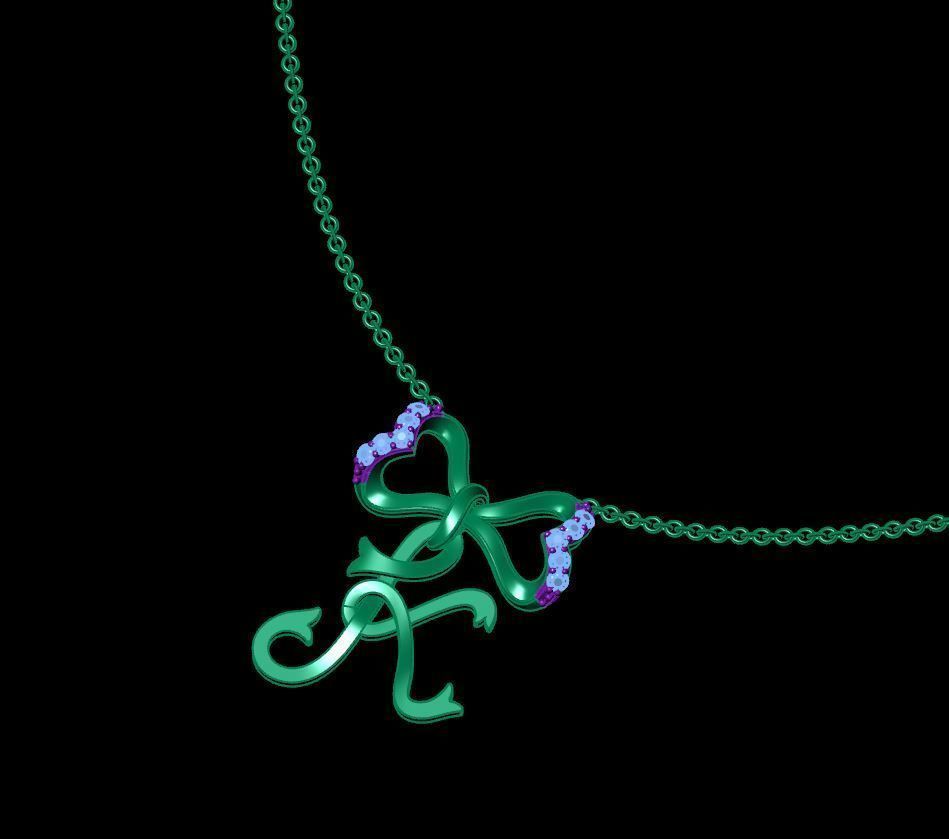 Alphabet K Pendant  3D print model_9