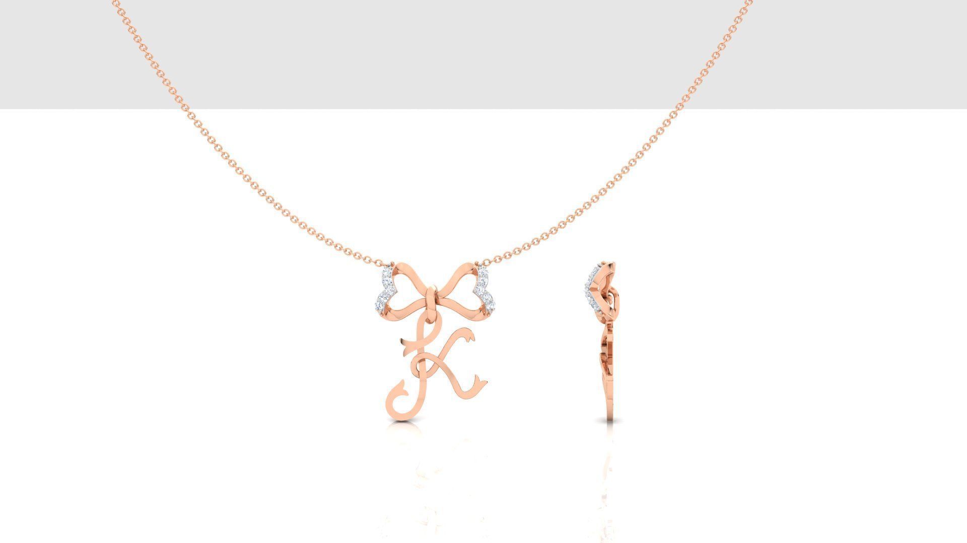 Alphabet K Pendant  3D print model_11