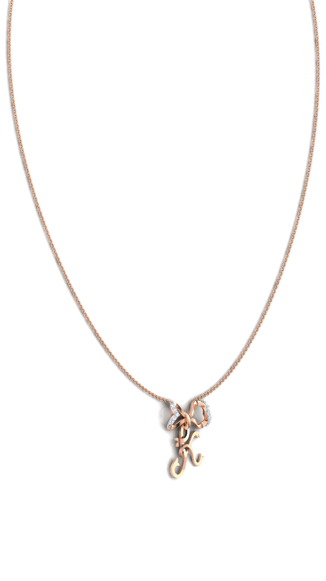 Alphabet K Pendant  3D print model_17