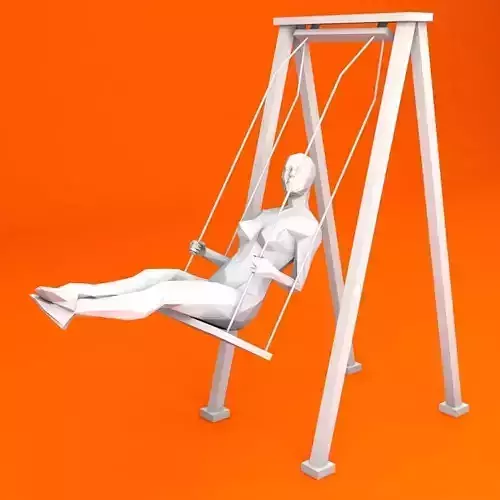 Swinging Woman Minimalist Low-poly 3D model