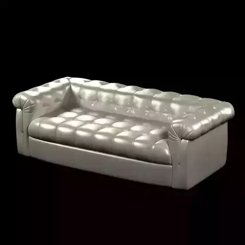 Edward Wormley Dunbar Six Foot Tufted Leather Sofa