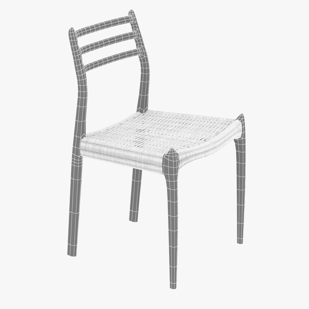 3d frame dwr moller model 78 side chair cgtrader
